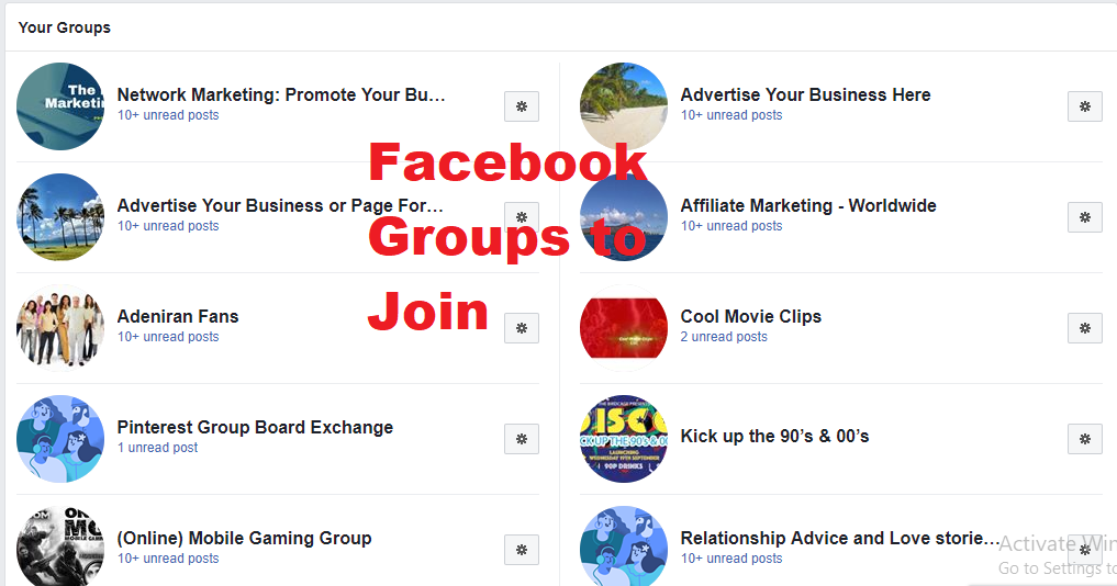 Facebook Groups to Join