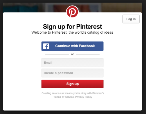 Pinterest Sign Up Process