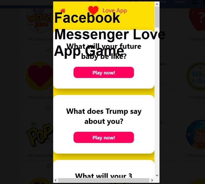 Facebook Messenger Love App