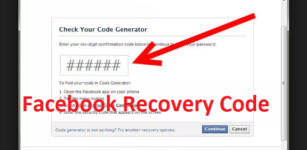 Facebook Recovery Code