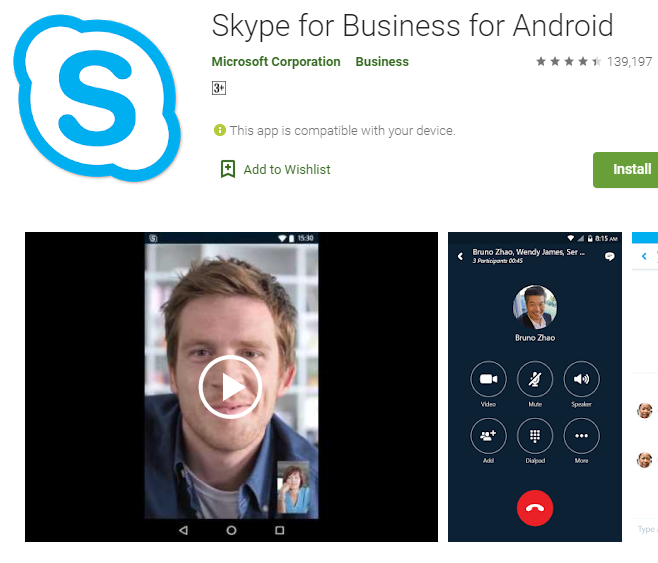 web skype for business add ons for android