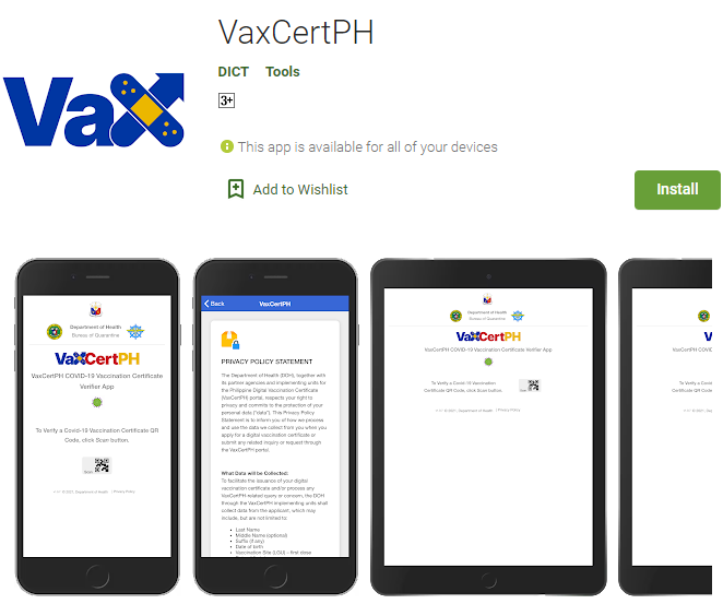 Vaxcert PH Mobile App Download