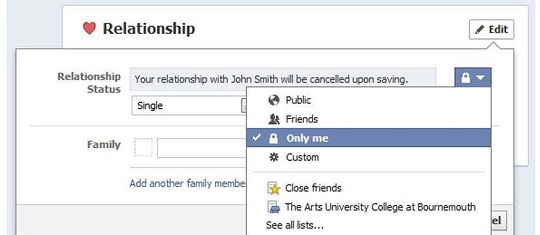 How to Hide your Relationship Status on Facebook