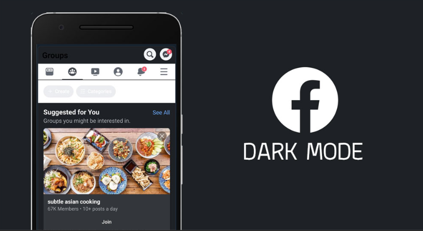 facebook dark mode on