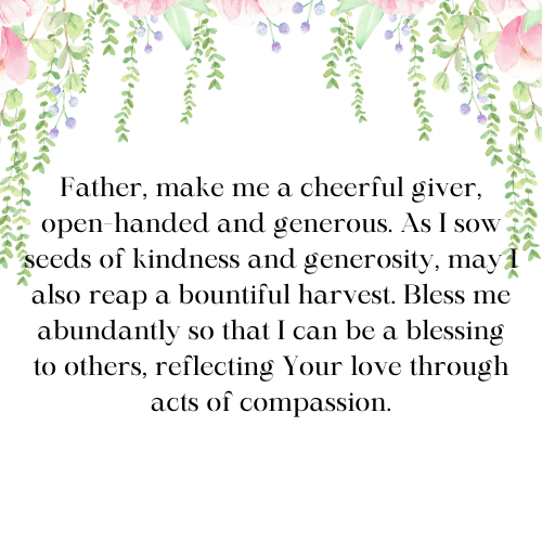 Prayer for Generosity and a Giving Heart