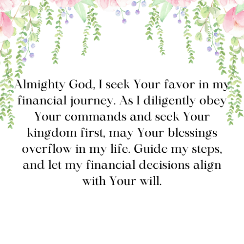 Prayer for God's Favor in Finances and Obedience